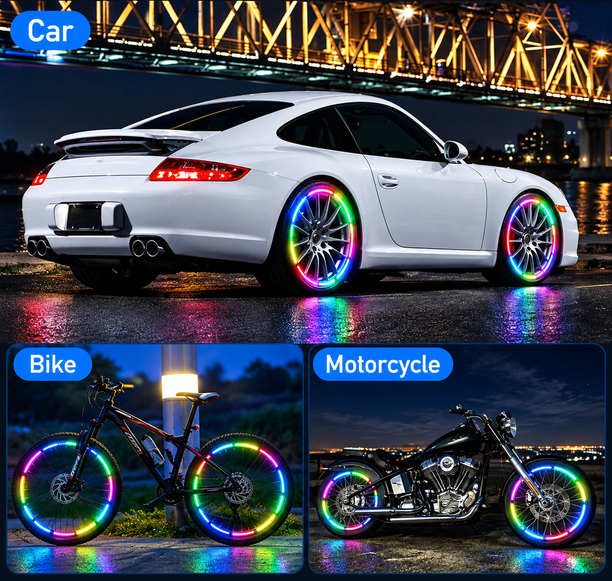 20 Pcs Creative Glow in the Dark Wheel Hub Stickers