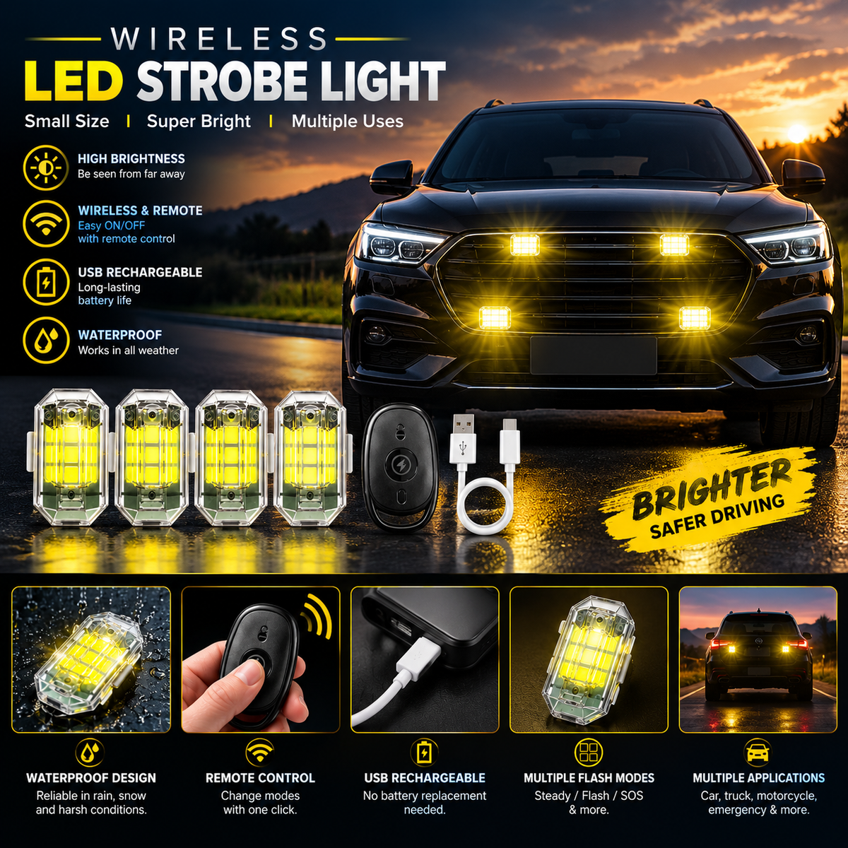 High-Brightness Wireless LED Strobe Light