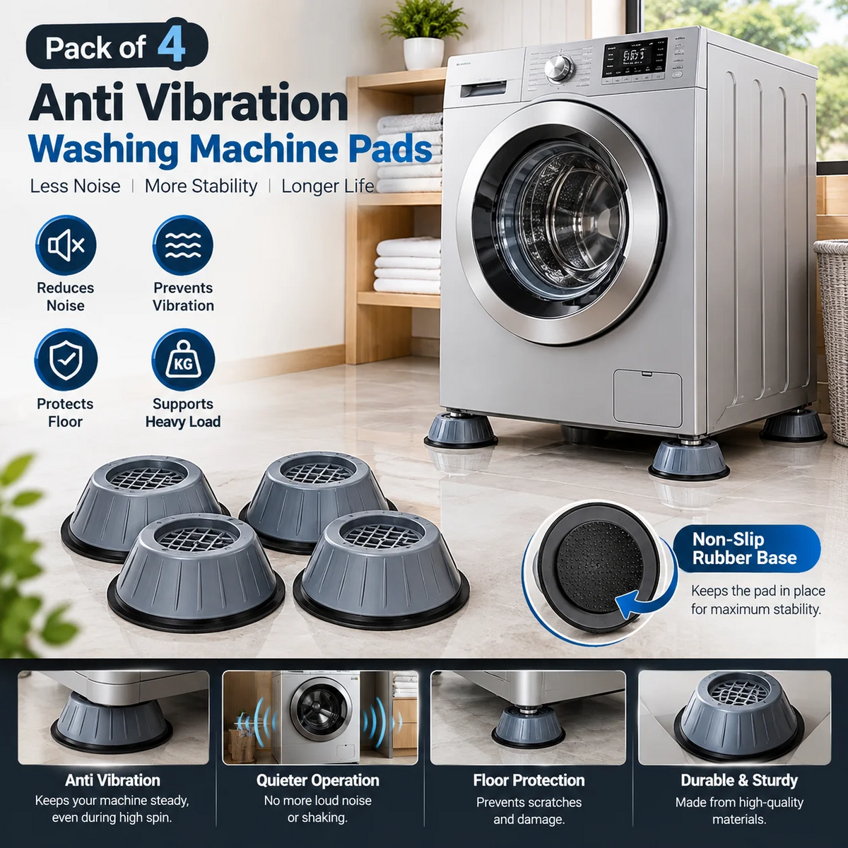 Anti Vibration Appliance Pads 4pcs